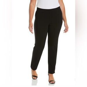 Rafaella Size 12 Stretch Black Slim Leg Comfort Fit Career Business Pants
